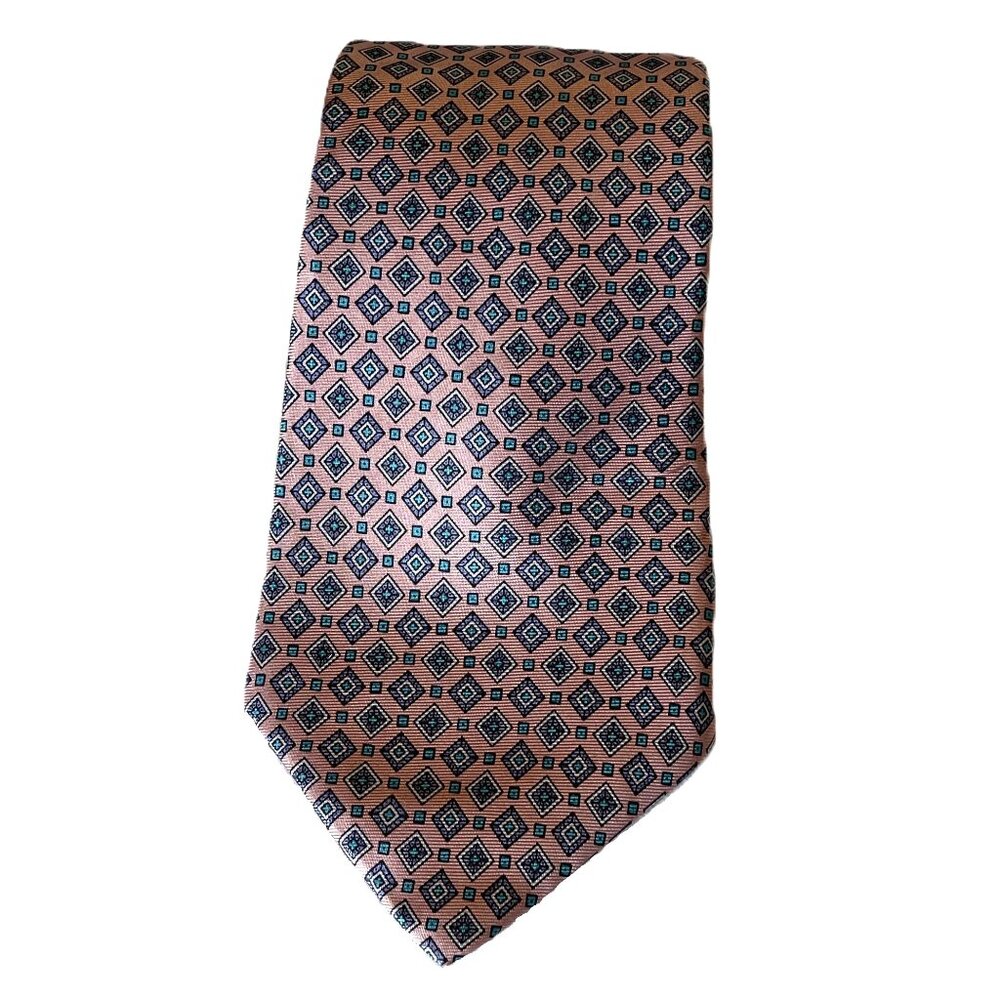 DON LOPER of Beverly Hills SILK Mens Tie LILAC Geometric Shapes MADE IN USA 1167